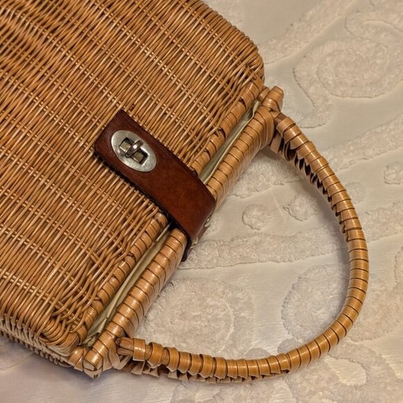 VINTAGE Mantessa 1960s dual sided purse - straw wicker handbag - Golden Girls - Picture 4 of 16